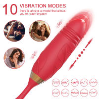 Vibrador 2 en 1 para lamer la lengua para mujer, estimulador de pezones y clítoris, masturbador femenino con vibrador vaginal de empuje, juguete sexual - details 1