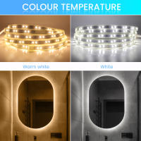 Tira de luces LED de retroiluminación, cinta Flexible de 220V, SMD5730, 68LED/M, impermeable, con enchufe europeo, blanco frío y cálido - details 9