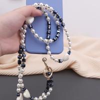 Bolso bandolera con cadena para teléfono con parche de cuentas, cadena antipérdida, correa cruzada para teléfono móvil, dulce corazón de amor, correas para el cuello para teléfono - details 5