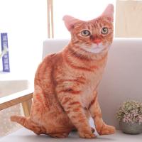 Juguetes de peluche de gato 3D realista, muñeco de Animal suave, almohada de simulación para dormir, cojín de sofá de gato 3D, muñeca de dibujos animados, regalo de decoración del hogar - details 6