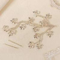 Pinza para el pelo de novia de cristal de estilo francés, forma de ramas, horquilla plateada para novia, tocado de boda de perlas de lujo, accesorios para novia - details 1