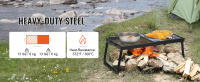 SucceBuy Parrilla plegable para fogata, rejilla de malla de acero resistente de 57 cm, parrilla portátil para acampar sobre fogata, estante de cocina para fogata con patas y bolsa de transporte para cocinar al aire libre con llama abierta - details 1