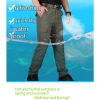 Pantalones De Ciudad Para Hombre Cargo Resistentes Al Agua Y Algodón Pantalones Casuales Multi-bolsillos Y Secado Rápido - details 14