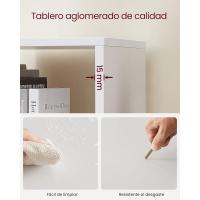 Librería con 10 Cubos, Estantería para Libros con Compartimentos Abiertos, Decoraciones, Fotos, Plantas, Salón, Dormitorio, Estudio, 29 x 129,5 x 129,5 cm, Marrón Rústico - details 28