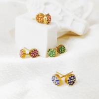 Pendientes perforados de circonita, joyas de acero inoxidable, piedra natal - details 4