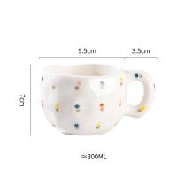 Taza de Cerámica Estilo Coreano Hecha a Mano 300ML Taza de Café Desayuno con Diseño de Flor Pintada a Mano Ideal para Desayuno, Leche de Mañana, Té de la Tarde - details 13
