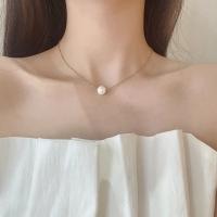 Collar de perlas de acero inoxidable 316L para mujer, joyería de temperamento minimalista, elegante, personalizado, boda - details 1