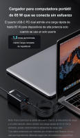 Baseus Cargador tipo c rápido de escritorio 65W GaN, cargador multiple 4 en 1 para iPhone, computadora portátil, Xiaomi y Samsung - details 4