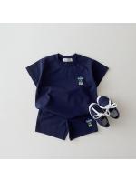 Versión coreana ins ropa de los niños de color caramelo de algodón casual de manga corta conjunto de bebé de dibujos animados oso camiseta pantalones cortos - details 4