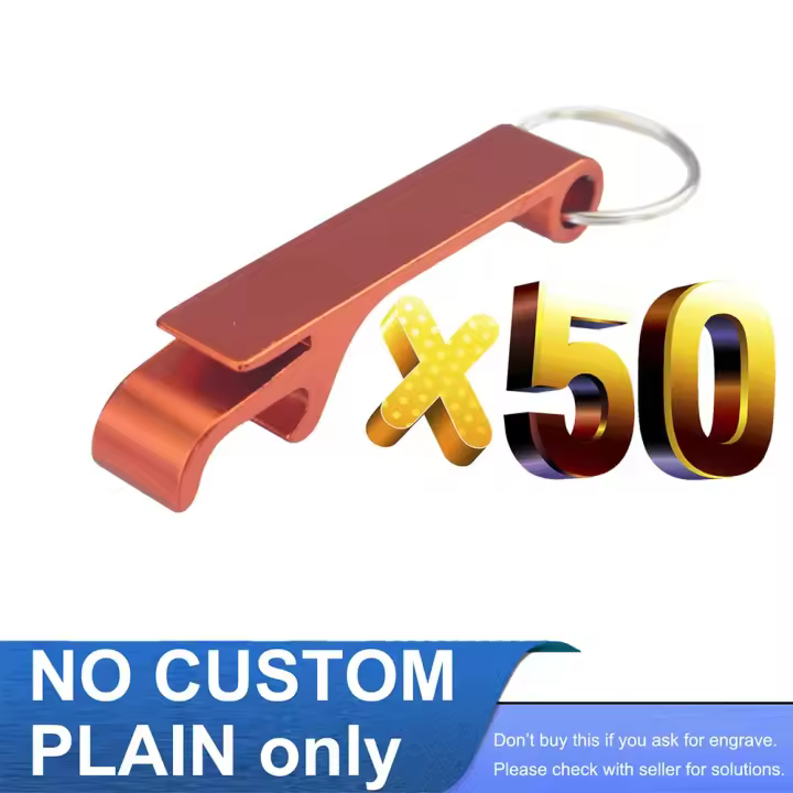 Abrebotellas de Metal Plano 50pcs Llavero de Aluminio Ideal para Regalos de Restaurante Personalizados - 1
