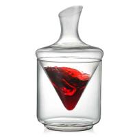 Botella de vidrio con cubo para hielo, vidrio soplado a mano sin plomo, giro y balanceo rápidos, botella de whisky, 1000 ml - details 1