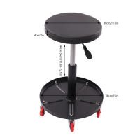Taburete de garaje con ruedas, asiento ajustable para taller mecánico con 5 ruedas, acero de 300 libras + PU para interiores, varios talleres de reparación/mantenimiento de automóviles, oficinas - details 5