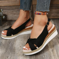 Sandalias de Mujer de Moda con Punta Abierta y Cuña 2023 Ligero Plataforma Gladiator Talla Grande Anti Deslizamiento Sandalias de Playa para Verano - details 2