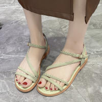 Sandalias de tacón para mujer 2025 Estilo bohemio étnico, suela de goma francesa, diseño de detalle de suela suave - details 17