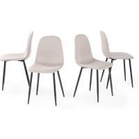 Juego de 4 sillas de comedor con asiento y respaldo suaves, con patas de metal macizo, para sala de estar, dormitorio, cocina o comedor, ante marrón - details 28