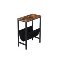 HOOBRO Mesa Auxiliar, Mesita Auxiliar de Sofá con Bandeja Extraíble y Estantes, Mesa con Bandeja para Aperitivos, Estilo Industrial, para Sala de Estar o Dormitorio, Estable, Marrón Vintage EBF45BZ01 - details 8