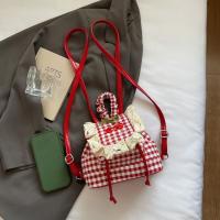 Mochila multifuncional de estilo coreano con encaje a cuadros, mochila de viaje con cerezas, bolso para libros, bolso de hombro con lazo de gran capacidad para verano - details 21
