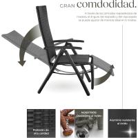 Respaldo Ajustable y Reposapiés, Silla Conjunto Jardín Exterior, Muebles Jardín Exterior Resistentes a Intemperie, Reposabrazos en Madera - marrón - details 20
