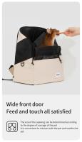 Mochila ligera de lona transpirable para gatos y cachorros, bolsa de transporte para viajes al aire libre, suministros para masc - details 6