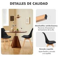 Pack de 4 Sillas Comedor Nórdico de T-LoVendo, Cocina, Patas de Madera Haya, detalles.
