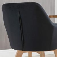 Pack de 2 Sillas de Comedor Modernas Tapizado de Terciopelo, Resalto de Brazo, Patas de Madera - details 15