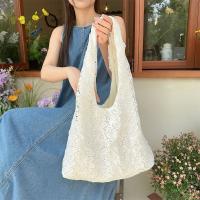 Bolso de hombro de encaje bordado con agujeros, bolso de mano tejido de gran capacidad para mujer, bolso cruzado ligero bohemio - details 18