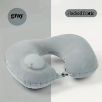 1 pieza de una almohadilla inflable en forma de U comprimida para automóviles, una almohadilla de soporte de cuello para viajes y uso de oficina, y un reposacabezas de protección de cuello para automóviles. - details 7