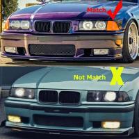 Para E36 3 Series 1997-1999 rejilla de coche estilo diámetro riñón ABS capó delantero parrilla Sier 51138195152 51138195151 piezas - details 1