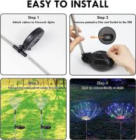 Luces de Fuegos Artificiales Alimentadas por Energía Solar Paquete de 4 Impermeables Control de Luz - details 2
