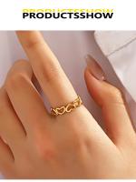 Wency-Anillos minimalistas de corazón hueco para mujer, sortija ajustable de acero inoxidable, joyería de fiesta, regalo 2024 - details 0