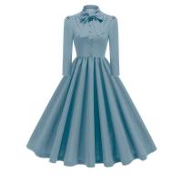 2024 nueva moda bata Vintage vestidos de verano elegantes mujeres Swing manga corta pajarita cuello Rockabilly fiesta graduación vestido de oficina - details 7