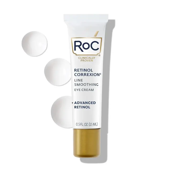 RoC Retinol Correxion Crema debajo de los ojos Ojeras e hinchazón, Crema diaria para arrugas, Tratamiento antienvejecimiento y suavizante para el cuidado de la piel - 1