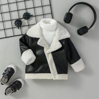 2025 Abrigos de cuero negro para bebés, chaquetas con cuello vuelto a la moda de invierno, prendas de vestir exteriores gruesas y cálidas, ropa para niños de 3 a 3 años - details 0