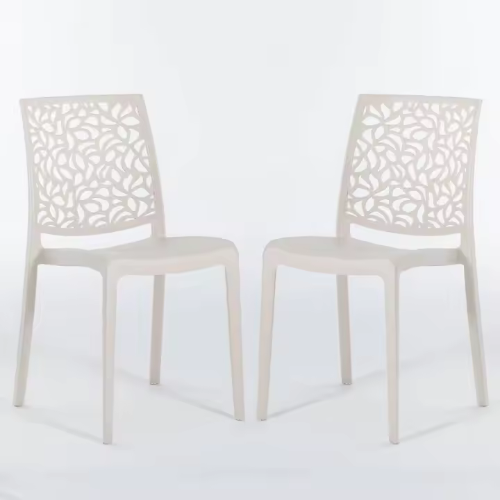 Muebles de Exterior de Polipropileno con Fibra de Vidrio Ideal para Interior, Cocina, Jardín, Sillas de Restaurante y Contract - 1