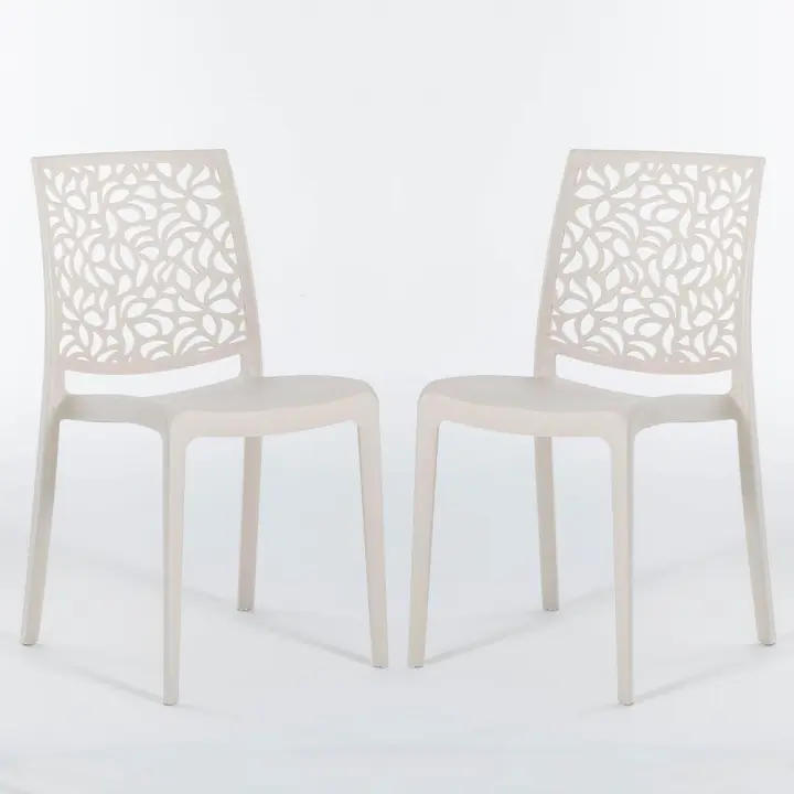 Muebles de Exterior de Polipropileno con Fibra de Vidrio Ideal para Interior, Cocina, Jardín, Sillas de Restaurante y Contract - 1