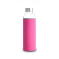 Botella de agua de vidrio de 280ml/360ml/550ml, botella deportiva resistente a altas temperaturas con bolsa protectora, botella de bebida de viaje sin BPA - details 0