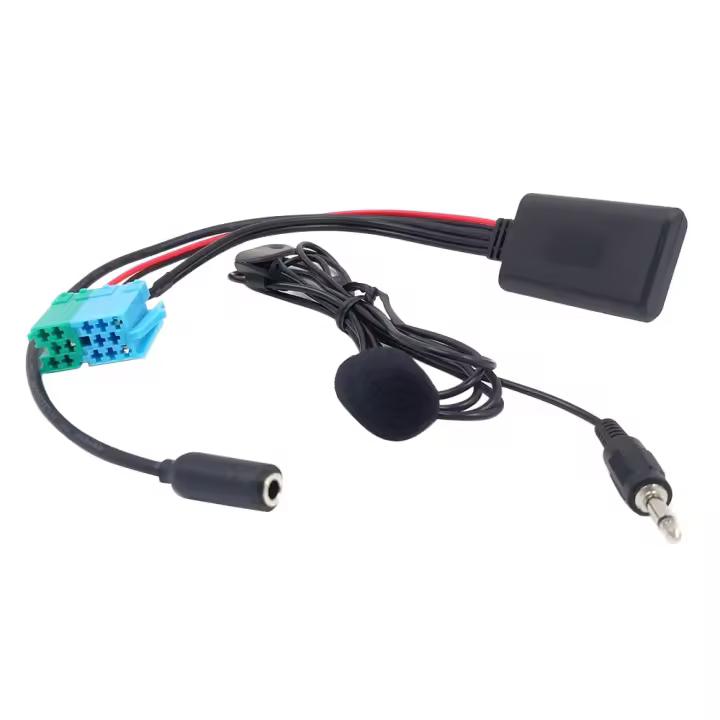 Visteon-Cable auxiliar de Audio con Bluetooth para coche, adaptador de llamada gratis para teléfono móvil, manos libres, micrófono, 6 + 8 pines, para Fiat Bravo 2007 - 1