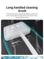 Cepillo de Pared de Baño Multifuncional con Mango Largo Cepillo de Esponja Desmontable para Azulejos de Baño Herramientas de Limpieza para el Hogar - details 0