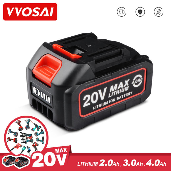 VVOSAI-batería recargable de 12V y 20V para Taladro Inalámbrico, sierra, destornillador, llave, amoladora angular, herramientas eléctricas sin escobillas, Serie de iones de litio