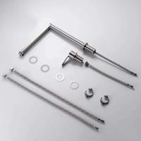 Grifo de cocina plegable de elevación oculta de acero inoxidable 304, grifo de fregadero separado de agua mezclada fría y caliente, orificios duales - details 8