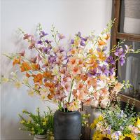 Vintage 2 tenedores flor de orquídea Artificial DIY 85cm flor de seda falsa orquídea flores falsas rama decoración de mesa - details 5