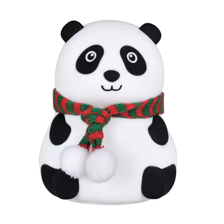 Lámpara de mesita de noche de silicona de dibujos animados para niños, luz nocturna de Panda colorida, recargable por USB para niños, bebé, dormitorio, regalo de envío directo - 1