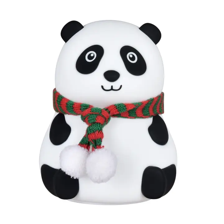 Lámpara de mesita de noche de silicona de dibujos animados para niños, luz nocturna de Panda colorida, recargable por USB para niños, bebé, dormitorio, regalo de envío directo - 1