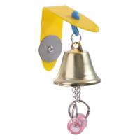 Juguete para colgar con cuentas de periquito de colores, juguete colgante de acrílico/Metal con campana para loro, juguete para jugar con cacatúa, campana para masticar pájaros, campana colgante - details 1