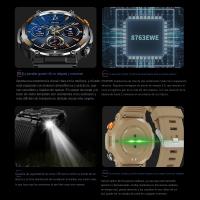 El Smart Watch militar para los hombres responde/hace la llamada, reloj elegante con el compás de la linterna del LED - details 4