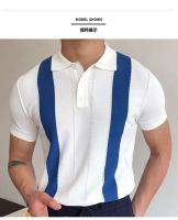 Ropa de verano para hombre, pantalón corto informal, polo de manga corta, camiseta de punto, camiseta transpirable con botón de solapa, M-3XL lujosa y - details 1
