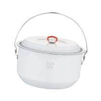 Hanging Pot Stainless Steel Camping Pot 4 L Folded Handle Lightweight Camp Stockpot with Lid Cover for Beach Travel Explorers