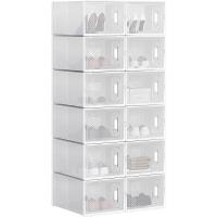 18X Cajas de Zapatos de Plástico Cajas Transparentes Apilables y Plegables para Zapatos Organizador para Zapatos en Guardarropa Caja Almacenaje de Zapatos con Tapa Frontal - details 4