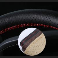 Cubierta trenzada para volante de coche, volante de coche de cuero de fibra Universal con agujas e hilo, accesorios interiores de coche - details 6