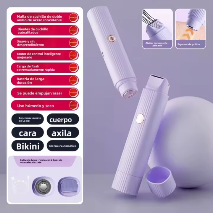 Nuevo artefacto de depilación, afeitadora portátil de carga inalámbrica, doble cabeza, partes privadas eléctricas, afeitado, instrumento de depilación para mujeres, artefacto - 1